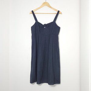 LOFT Black Outlet Lounge Sleeveless Strappy Linen Blend Cami Dress Lightweight